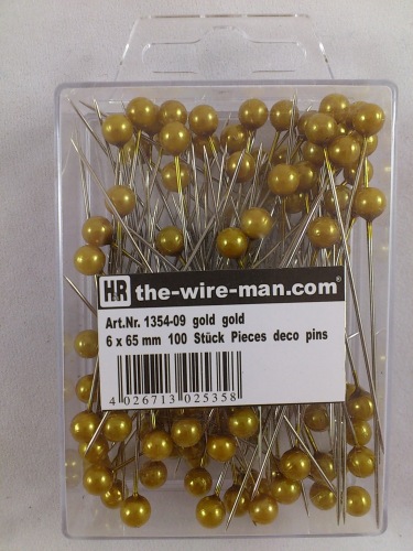 Farbigen Pins 6 mm 100 st.  gold